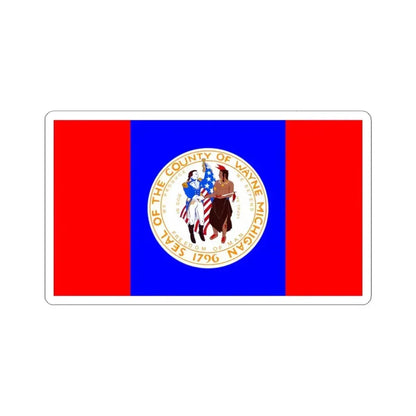 Flag of Wayne County Michigan (United States) STICKER Vinyl Kiss-Cut Decal 3 Inch White - The Sticker Space