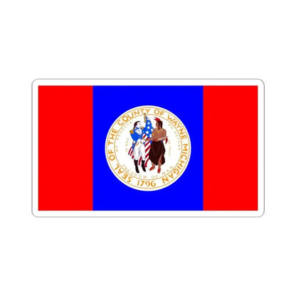 Flag of Wayne County Michigan (United States) STICKER Vinyl Kiss-Cut Decal 4 Inch White - The Sticker Space
