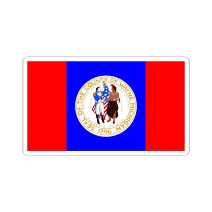Flag of Wayne County Michigan (United States) STICKER Vinyl Kiss-Cut Decal 6 Inch White - The Sticker Space