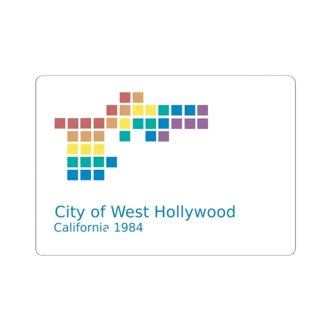 Flag of West Hollywood California (United States) STICKER Vinyl Kiss-Cut Decal 3 Inch White - The Sticker Space
