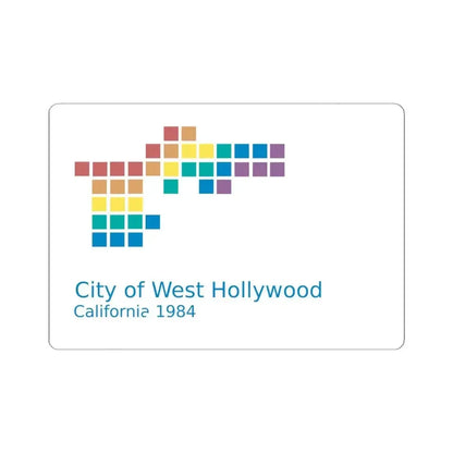 Flag of West Hollywood California (United States) STICKER Vinyl Kiss-Cut Decal 6 Inch White - The Sticker Space