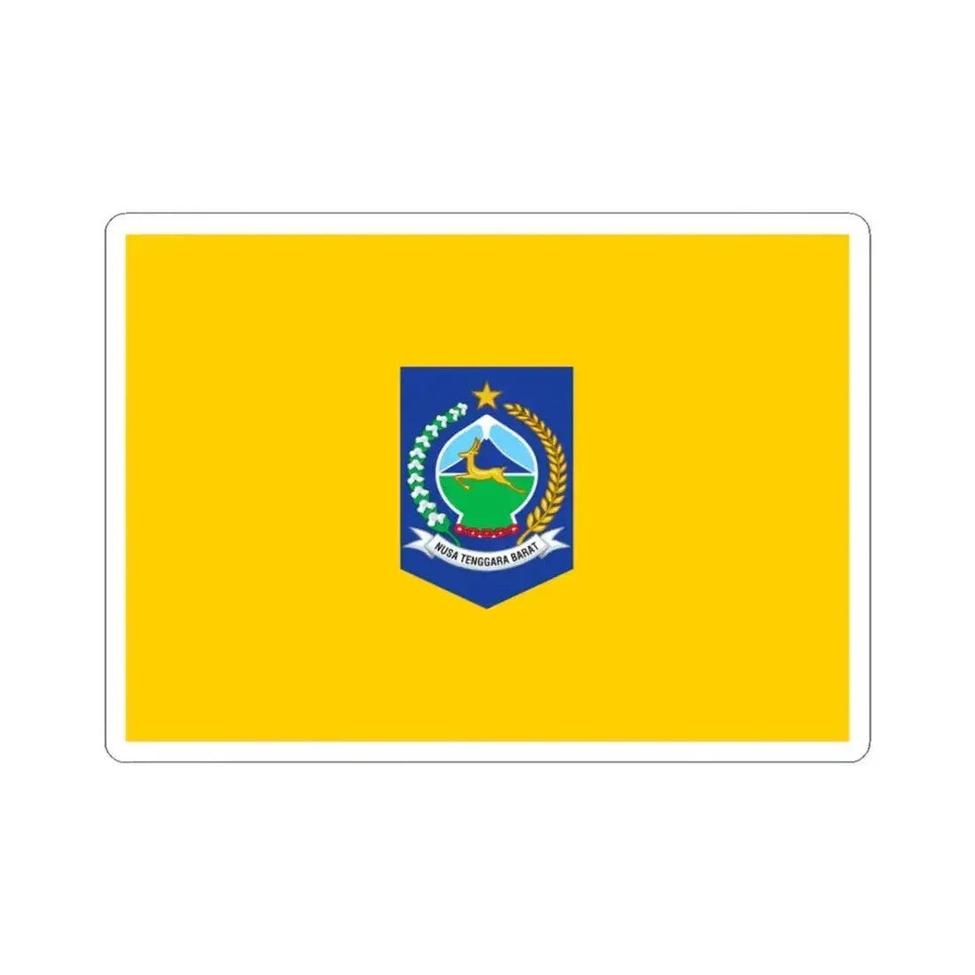 Flag of West Nusa Tenggara Indonesia - STICKER Vinyl Kiss-Cut Decal 3 Inch White - The Sticker Space