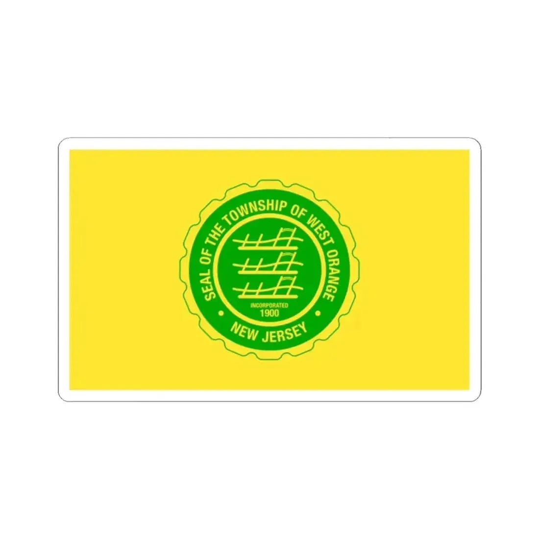 Flag of West Orange New Jersey (United States) STICKER Vinyl Kiss-Cut Decal 2 Inch White - The Sticker Space