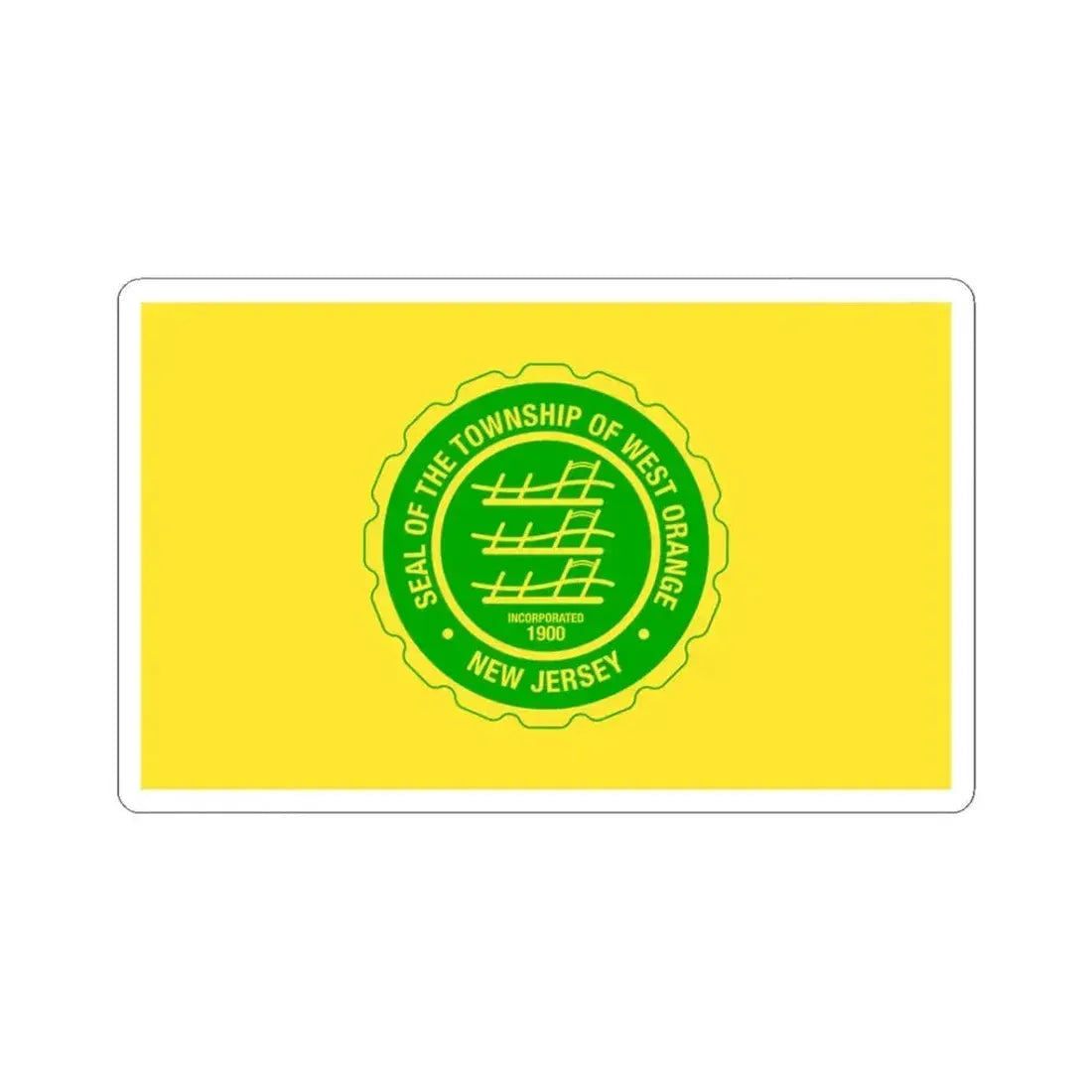 Flag of West Orange New Jersey (United States) STICKER Vinyl Kiss-Cut Decal 3 Inch White - The Sticker Space