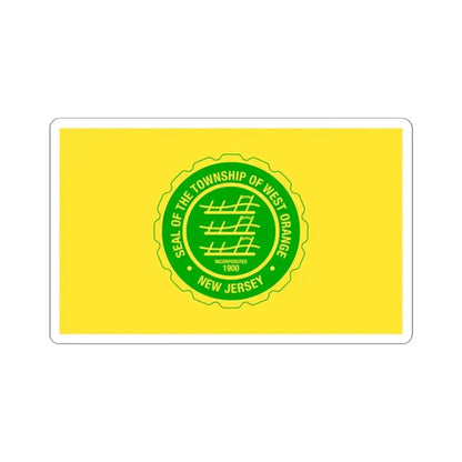 Flag of West Orange New Jersey (United States) STICKER Vinyl Kiss-Cut Decal 4 Inch White - The Sticker Space