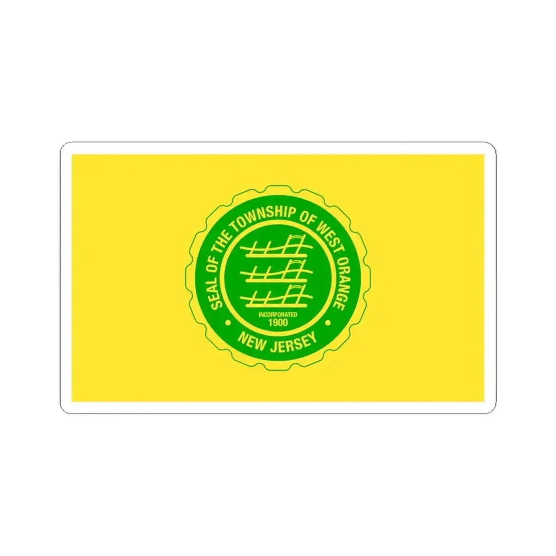 Flag of West Orange New Jersey (United States) STICKER Vinyl Kiss-Cut Decal 6 Inch White - The Sticker Space