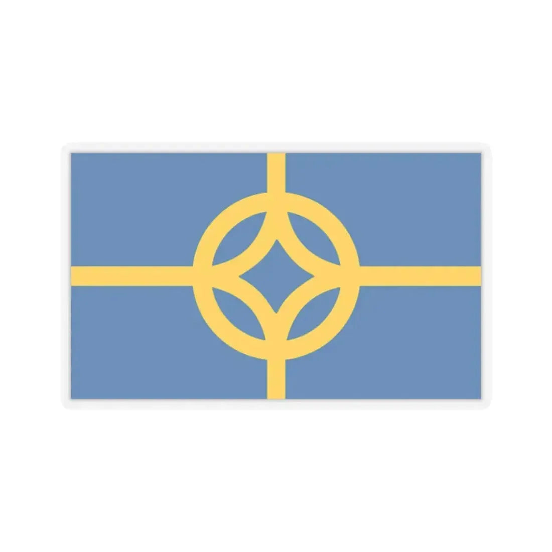 Flag of West Plains, Missouri - STICKER Vinyl Kiss-Cut Decal 2 Inch Transparent - The Sticker Space