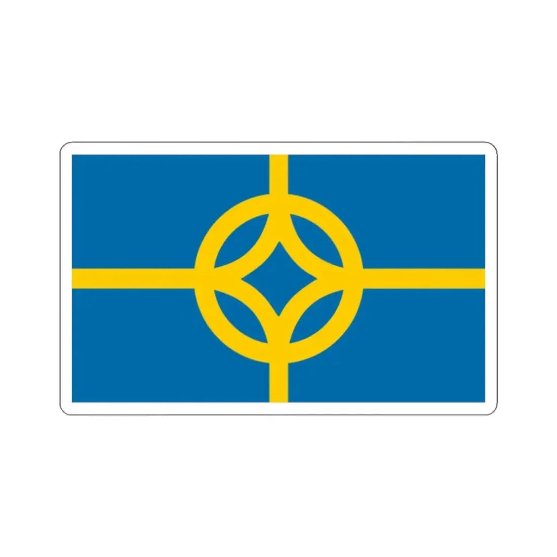 Flag of West Plains, Missouri - STICKER Vinyl Kiss-Cut Decal 2 Inch White - The Sticker Space