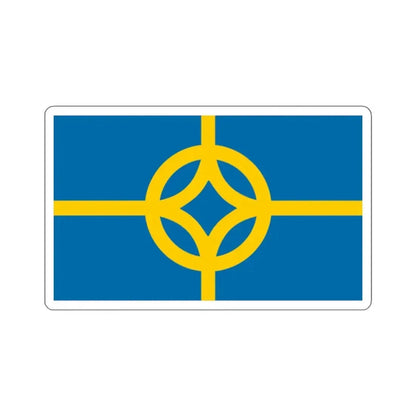 Flag of West Plains, Missouri - STICKER Vinyl Kiss-Cut Decal 2 Inch White - The Sticker Space