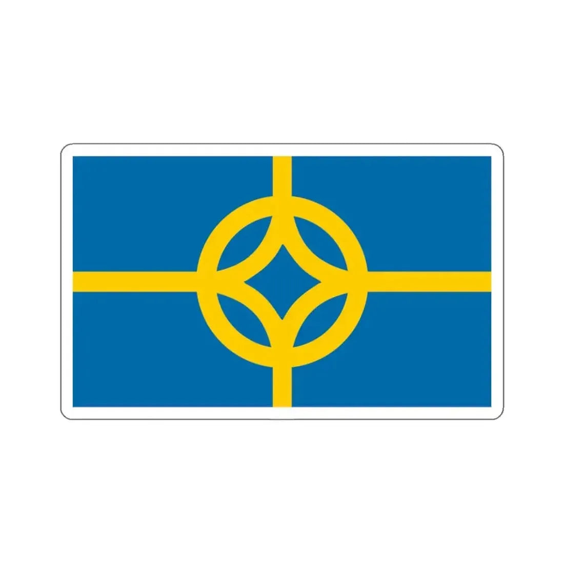 Flag of West Plains, Missouri - STICKER Vinyl Kiss-Cut Decal 3 Inch White - The Sticker Space