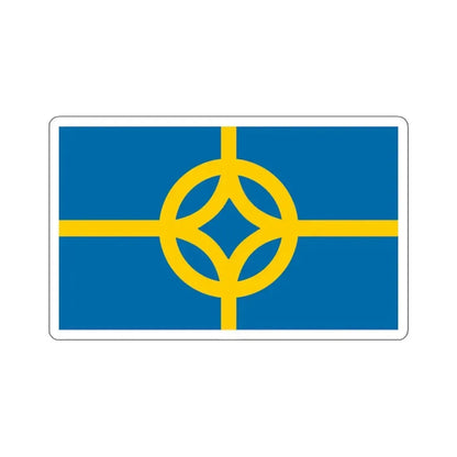 Flag of West Plains, Missouri - STICKER Vinyl Kiss-Cut Decal 3 Inch White - The Sticker Space