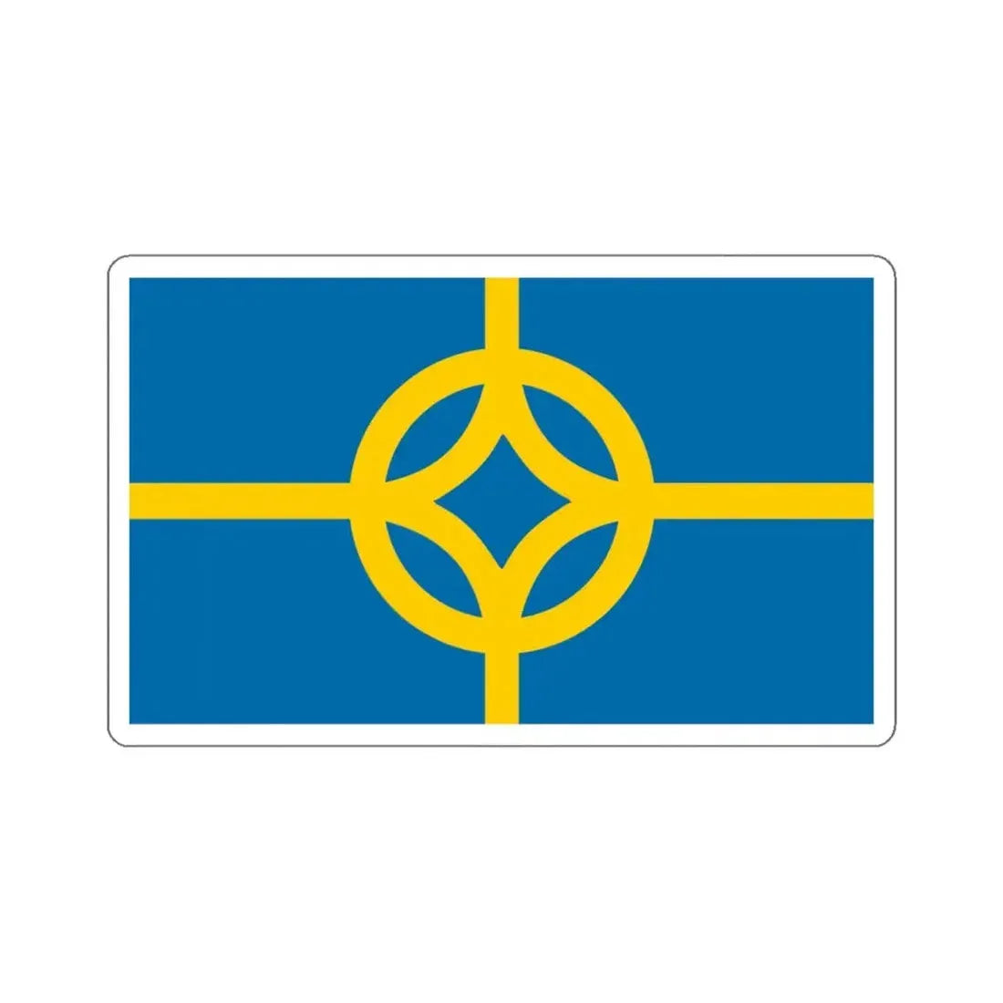 Flag of West Plains, Missouri - STICKER Vinyl Kiss-Cut Decal 4 Inch White - The Sticker Space