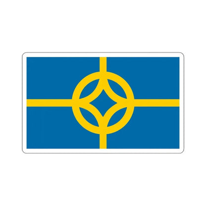 Flag of West Plains, Missouri - STICKER Vinyl Kiss-Cut Decal 4 Inch White - The Sticker Space