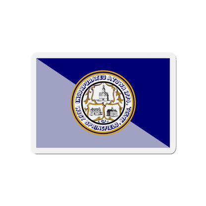 Flag of West Springfield Massachusetts - Die-Cut Magnet-4" x 4"-The Sticker Space