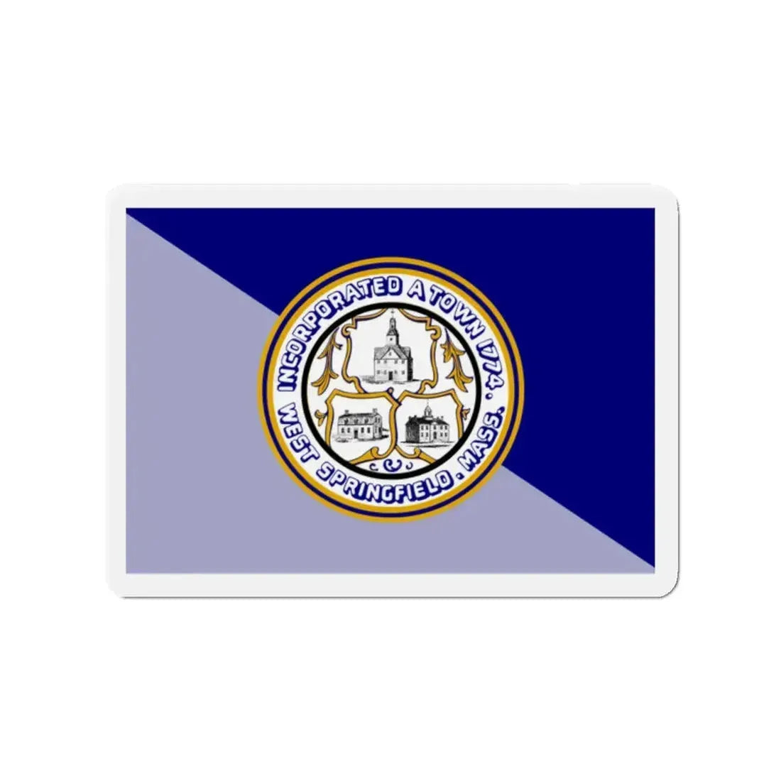 Flag of West Springfield Massachusetts - Refrigerator Magnet 2 Inch - The Sticker Space