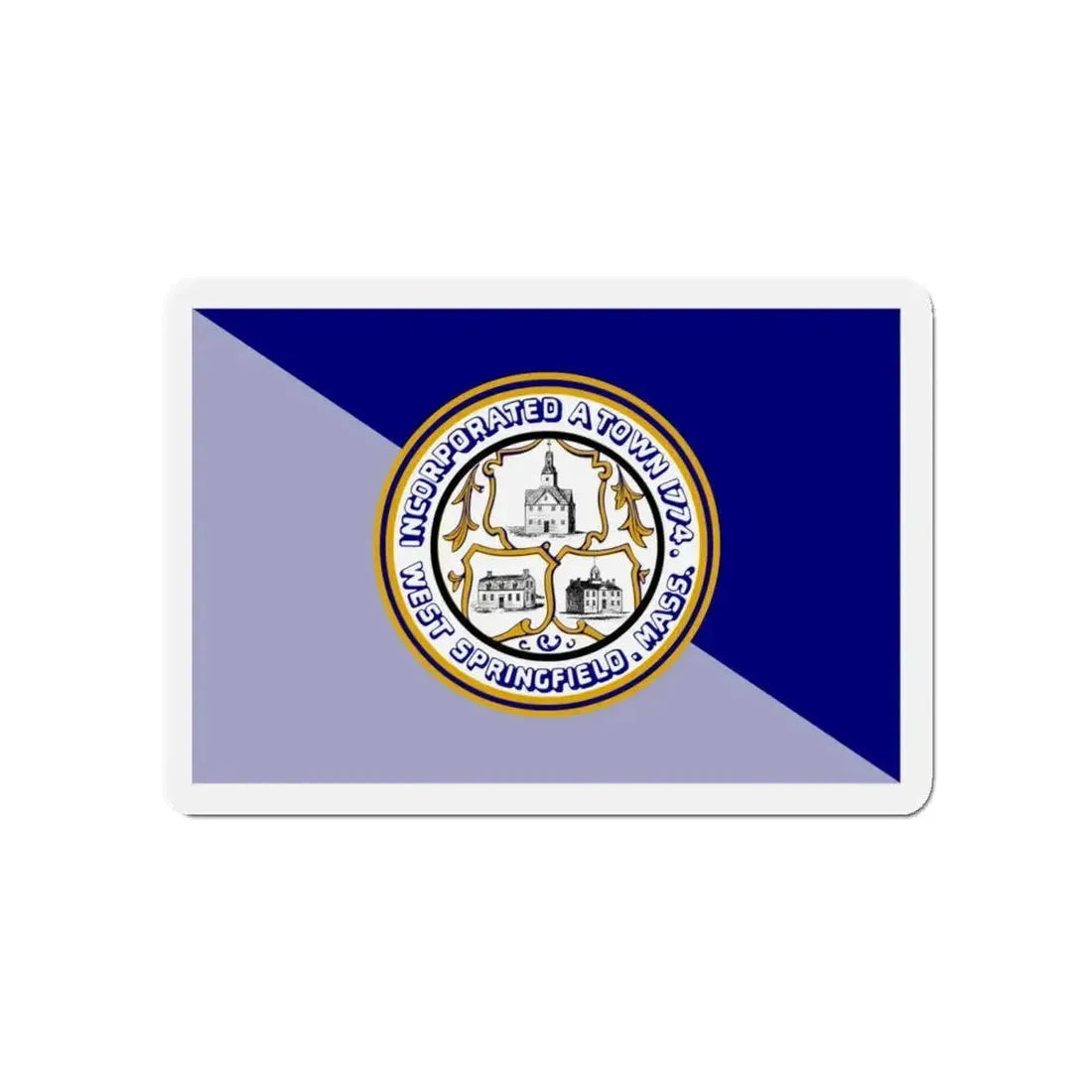 Flag of West Springfield Massachusetts - Refrigerator Magnet 4 Inch - The Sticker Space
