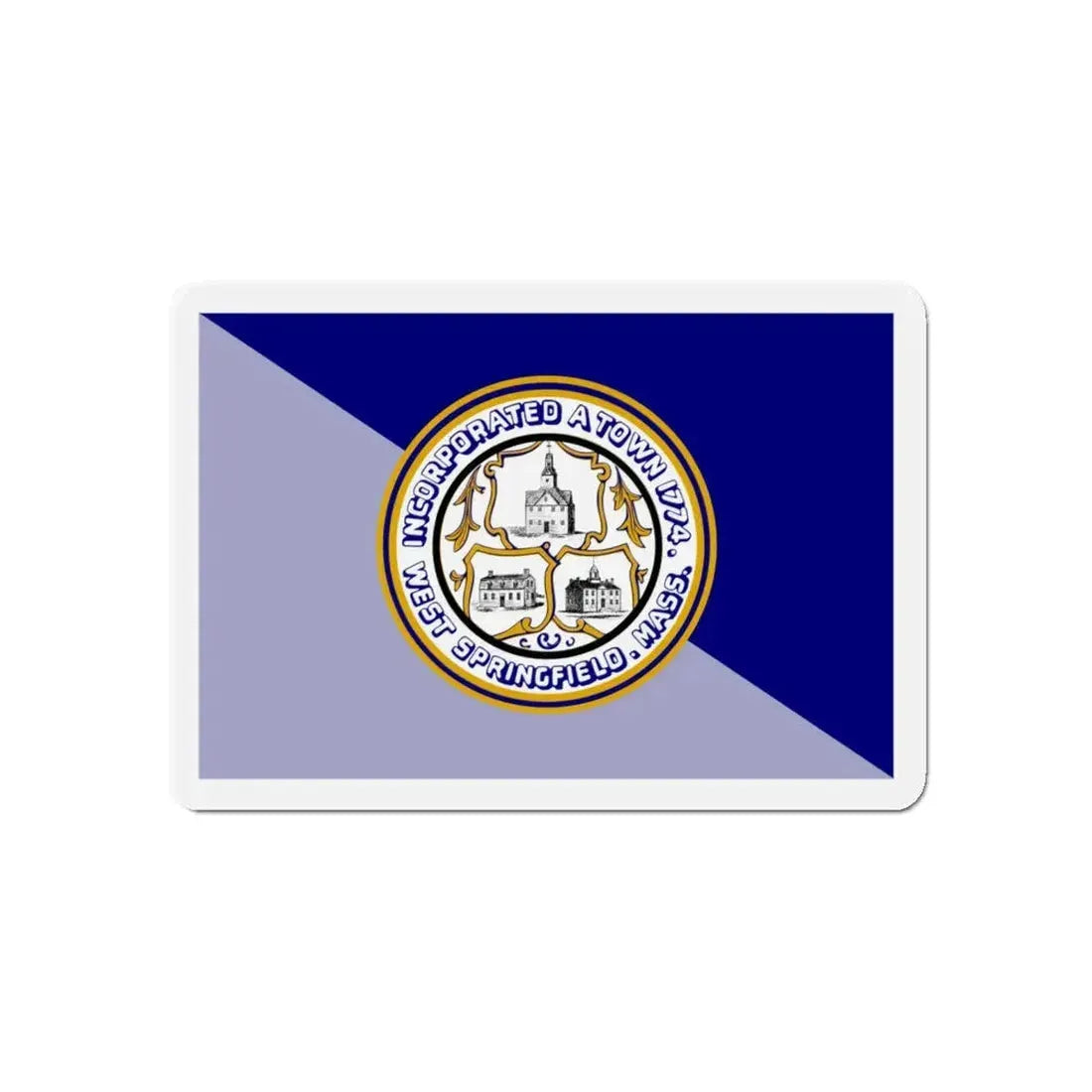 Flag of West Springfield Massachusetts - Refrigerator Magnet 5 Inch - The Sticker Space