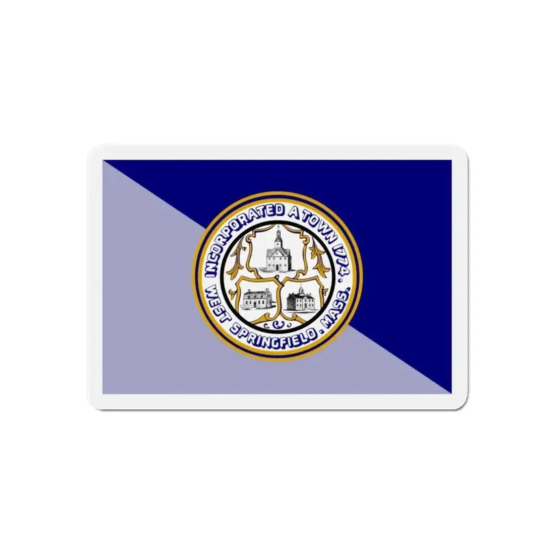 Flag of West Springfield Massachusetts - Refrigerator Magnet 6 Inch - The Sticker Space