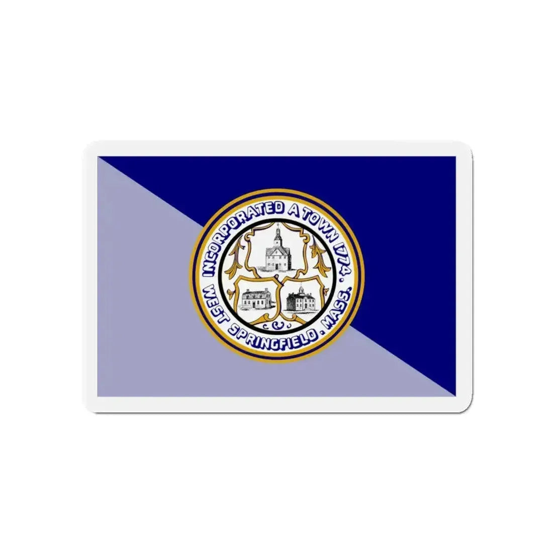 Flag of West Springfield Massachusetts - Refrigerator Magnet - The Sticker Space