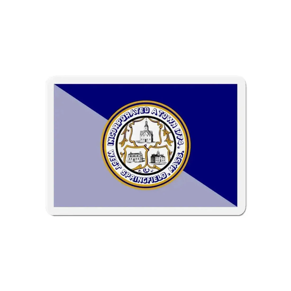 Flag of West Springfield Massachusetts - Refrigerator Magnet - The Sticker Space