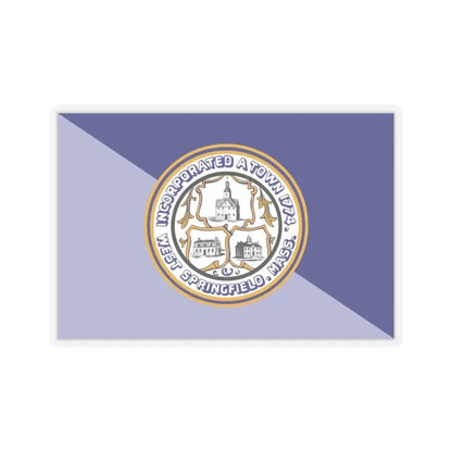 Flag of West Springfield, Massachusetts - STICKER Vinyl Kiss-Cut Decal 3 Inch Transparent - The Sticker Space