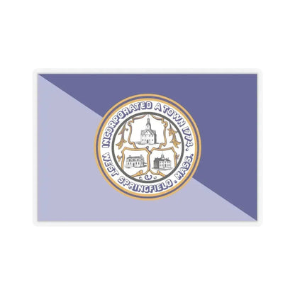 Flag of West Springfield, Massachusetts - STICKER Vinyl Kiss-Cut Decal 4 Inch Transparent - The Sticker Space
