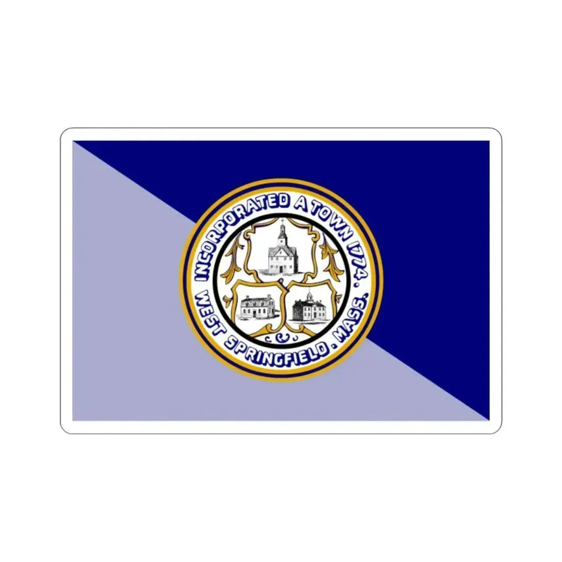 Flag of West Springfield Massachusetts USA STICKER Vinyl Die-Cut Decal 2 Inch - The Sticker Space