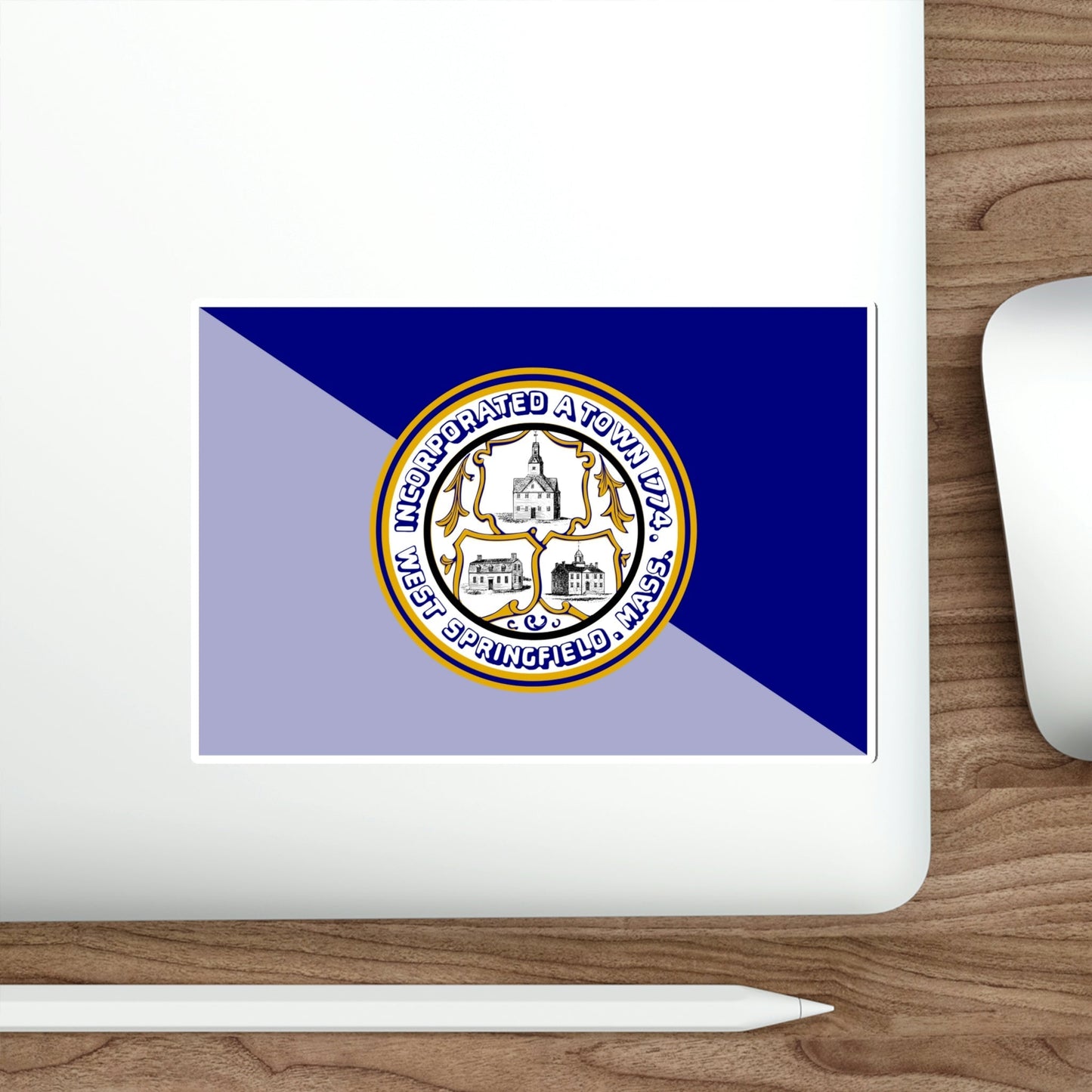 Flag of West Springfield Massachusetts USA STICKER Vinyl Die-Cut Decal-The Sticker Space