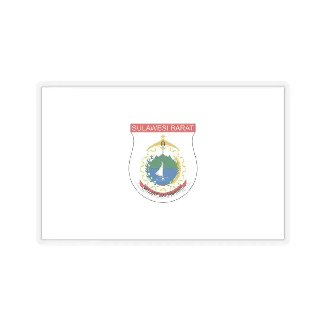 Flag of West Sulawesi Indonesia - STICKER Vinyl Kiss-Cut Decal 4 Inch Transparent - The Sticker Space