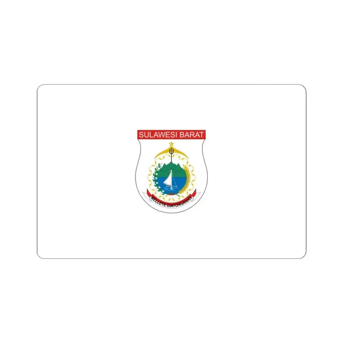 Flag of West Sulawesi Indonesia - STICKER Vinyl Kiss-Cut Decal 4 Inch White - The Sticker Space