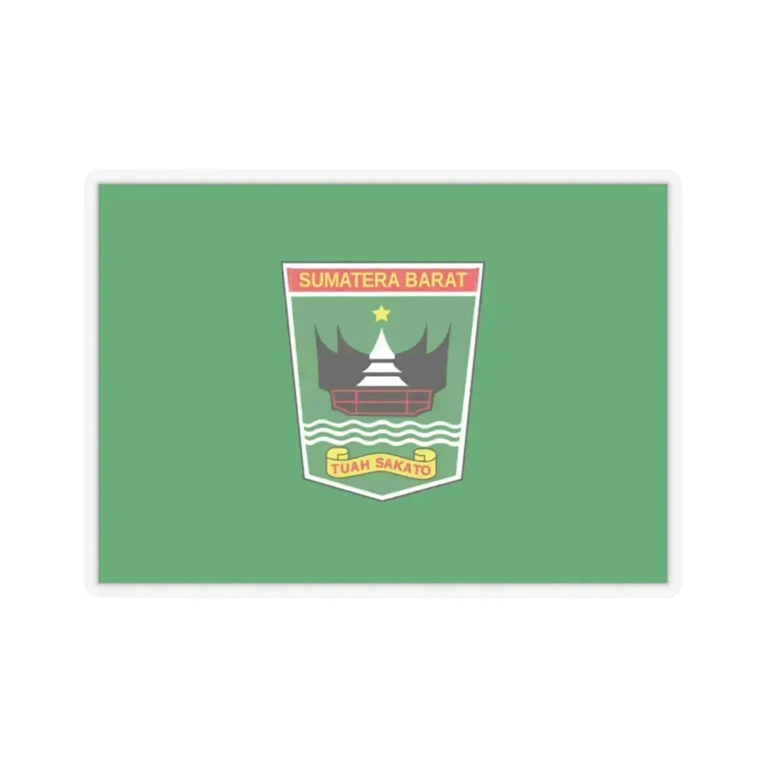 Flag of West Sumatra Indonesia - STICKER Vinyl Kiss-Cut Decal 2 Inch Transparent - The Sticker Space