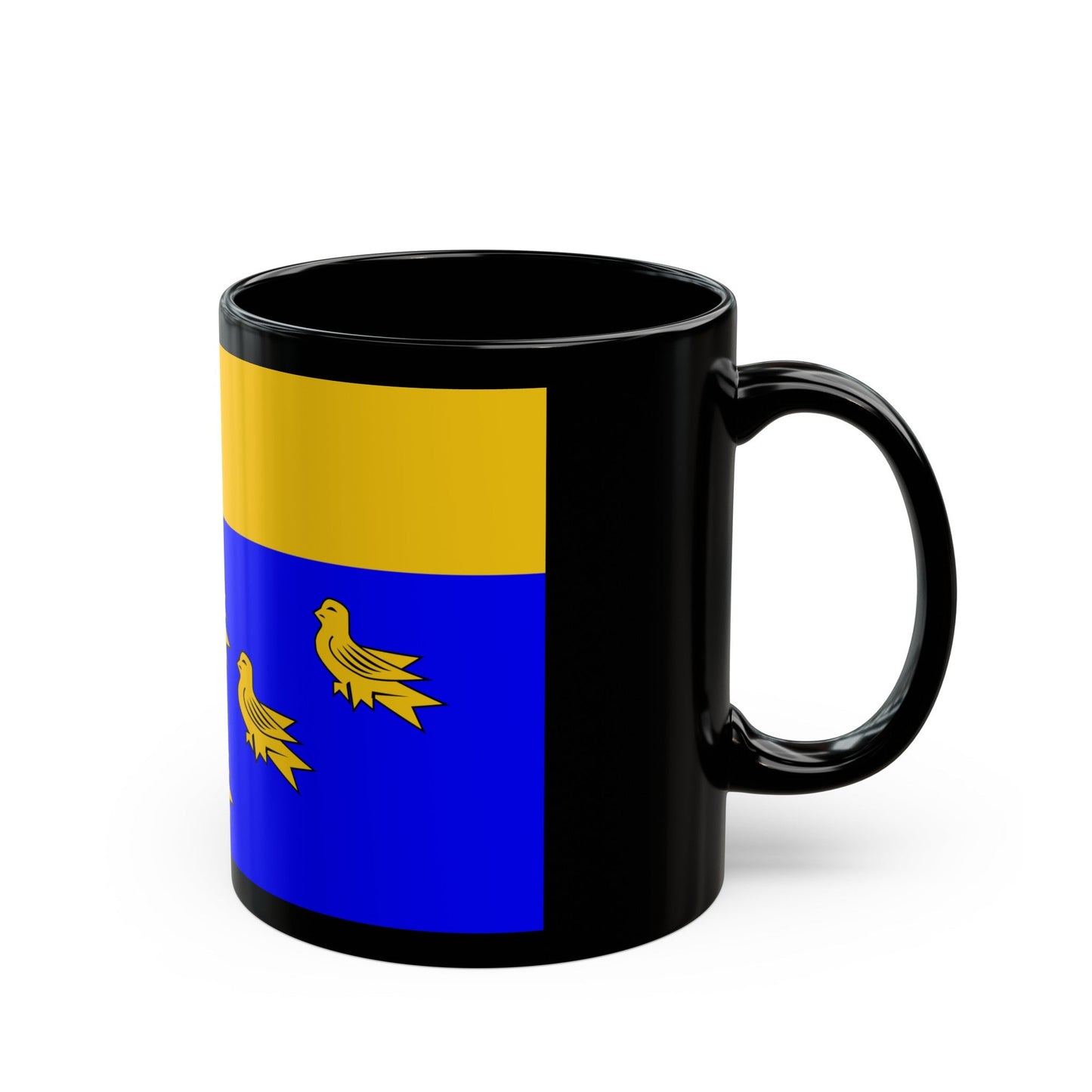 Flag of West Sussex UK - Black Coffee Mug-The Sticker Space