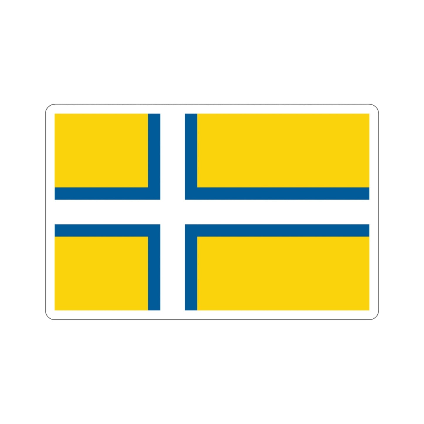 Flag of West Sweden STICKER Vinyl Die-Cut Decal-4 Inch-The Sticker Space