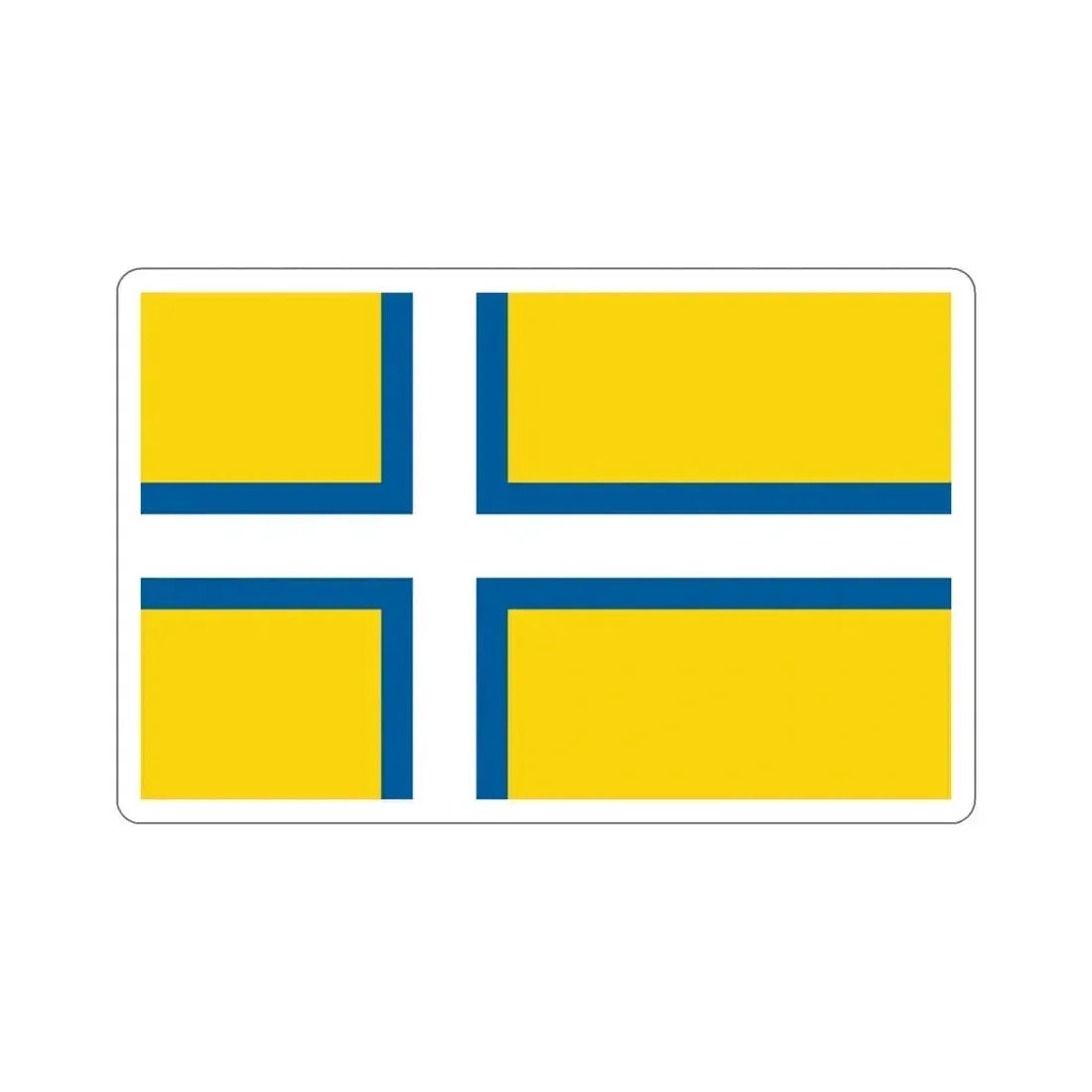 Flag of West Sweden STICKER Vinyl Die-Cut Decal 4 Inch - The Sticker Space