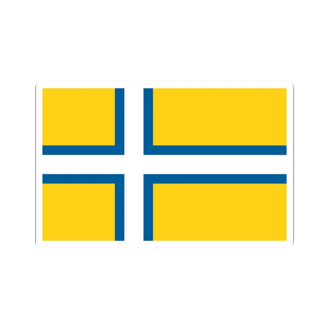 Flag of West Sweden (Sweden) STICKER Vinyl Kiss-Cut Decal 2 Inch White - The Sticker Space