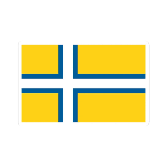 Flag of West Sweden (Sweden) STICKER Vinyl Kiss-Cut Decal 2 Inch White - The Sticker Space