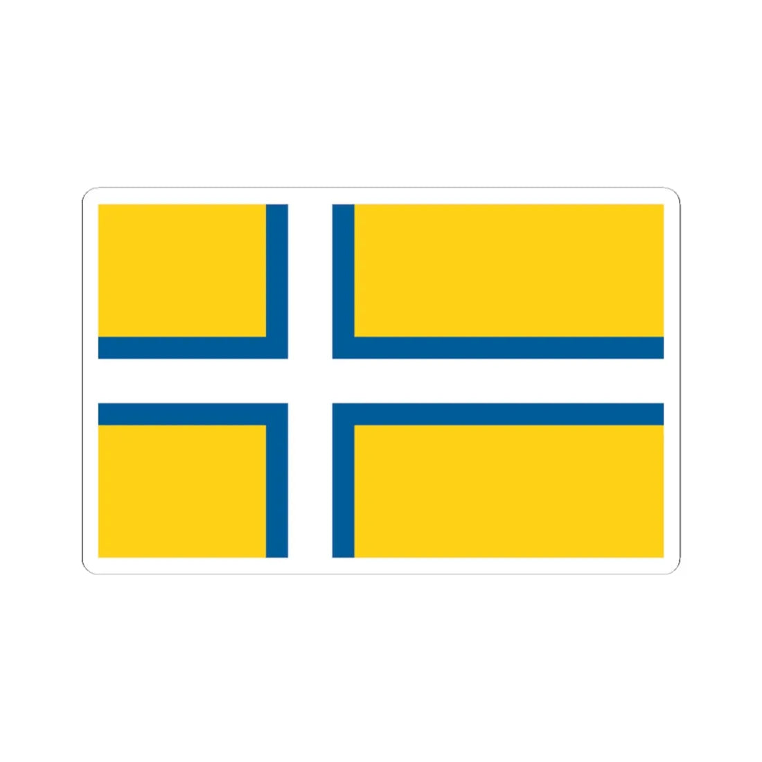 Flag of West Sweden (Sweden) STICKER Vinyl Kiss-Cut Decal 3 Inch White - The Sticker Space