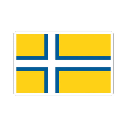 Flag of West Sweden (Sweden) STICKER Vinyl Kiss-Cut Decal 3 Inch White - The Sticker Space