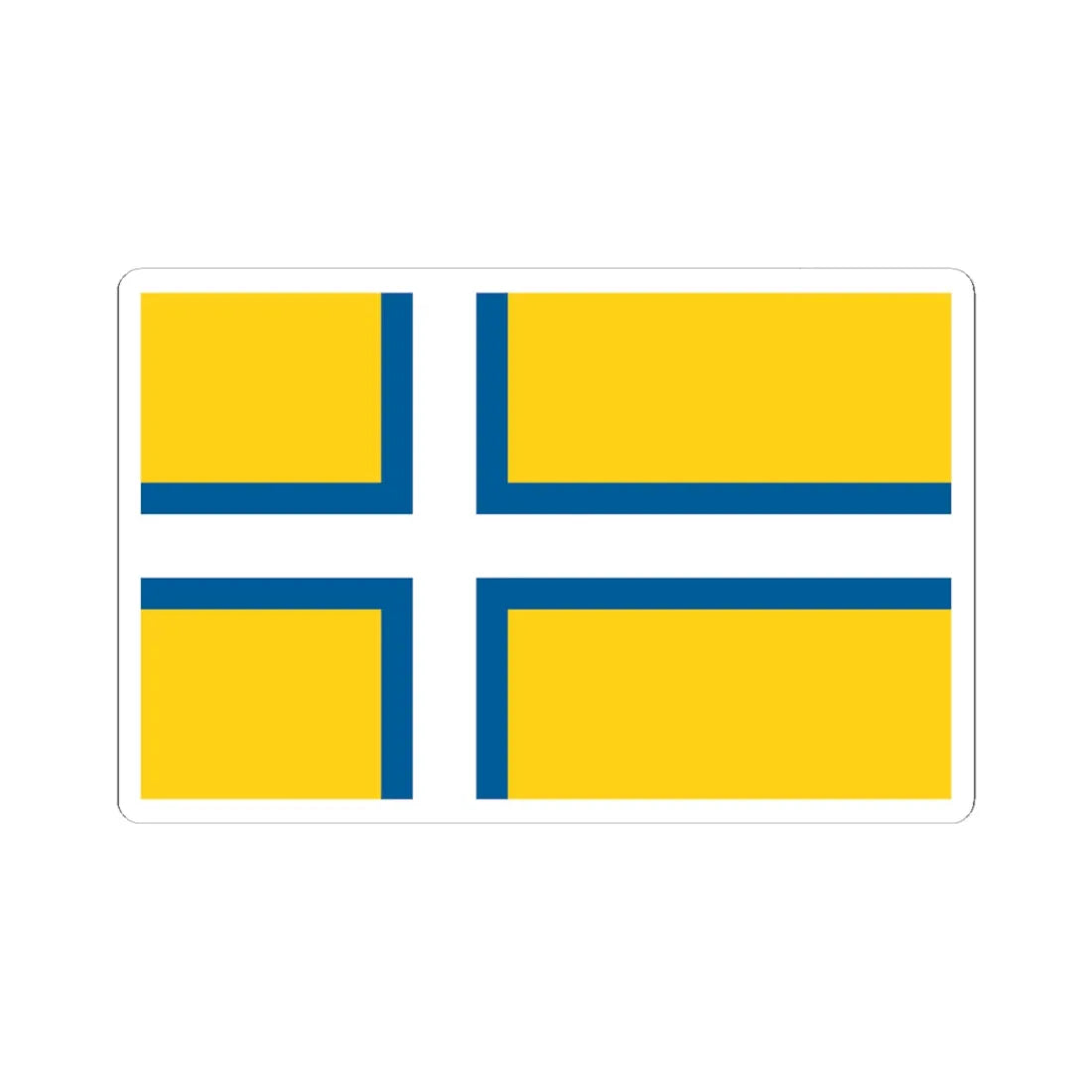 Flag of West Sweden (Sweden) STICKER Vinyl Kiss-Cut Decal 4 Inch White - The Sticker Space
