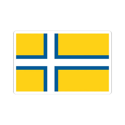 Flag of West Sweden (Sweden) STICKER Vinyl Kiss-Cut Decal 4 Inch White - The Sticker Space