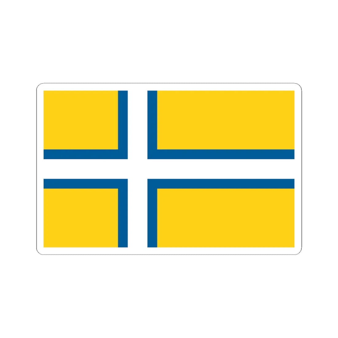 Flag of West Sweden (Sweden) STICKER Vinyl Kiss-Cut Decal 6 Inch White - The Sticker Space