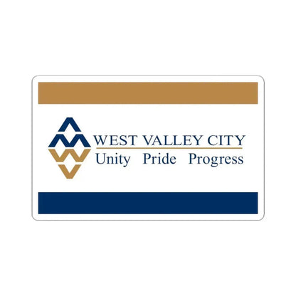 Flag of West Valley City Utah (United States) STICKER Vinyl Kiss-Cut Decal 4 Inch White - The Sticker Space