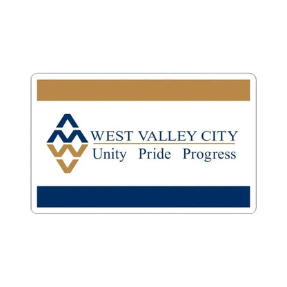 Flag of West Valley City Utah (United States) STICKER Vinyl Kiss-Cut Decal 6 Inch White - The Sticker Space