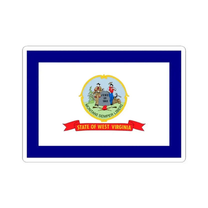 Flag of West Virginia 1907-1929 (United States) STICKER Vinyl Kiss-Cut Decal 2 Inch White - The Sticker Space