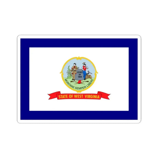 Flag of West Virginia 1907-1929 (United States) STICKER Vinyl Kiss-Cut Decal 2 Inch White - The Sticker Space