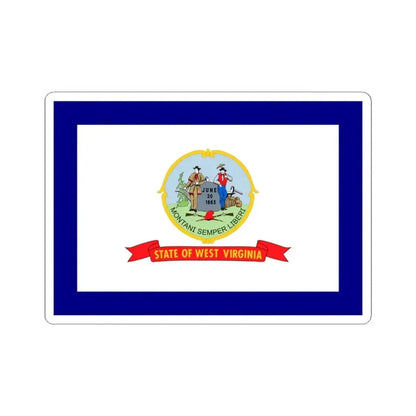 Flag of West Virginia 1907-1929 (United States) STICKER Vinyl Kiss-Cut Decal 3 Inch White - The Sticker Space