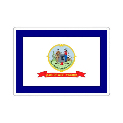 Flag of West Virginia 1907-1929 (United States) STICKER Vinyl Kiss-Cut Decal 4 Inch White - The Sticker Space
