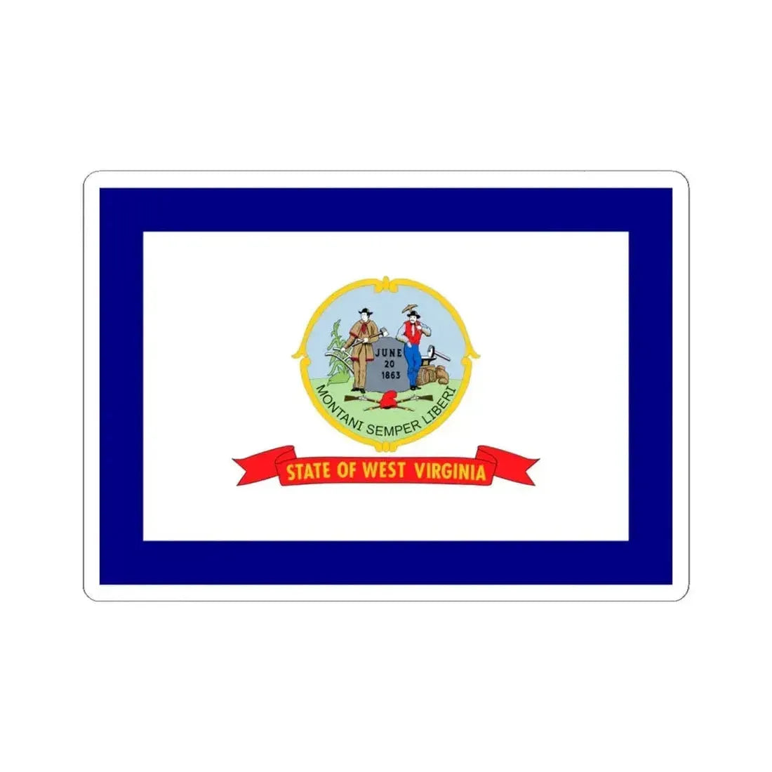 Flag of West Virginia 1907-1929 (United States) STICKER Vinyl Kiss-Cut Decal 6 Inch White - The Sticker Space