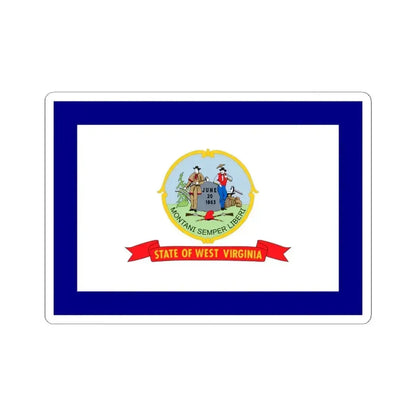 Flag of West Virginia 1907-1929 (United States) STICKER Vinyl Kiss-Cut Decal 6 Inch White - The Sticker Space