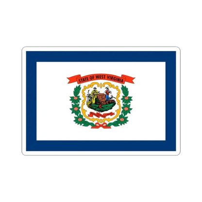 Flag of West Virginia 3-2 (United States) STICKER Vinyl Kiss-Cut Decal 3 Inch White - The Sticker Space
